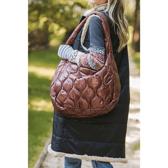 Free People Movement Surplus Shine Carryall Bag Purse Nutshell Brown NWT New - Picture 6 of 9